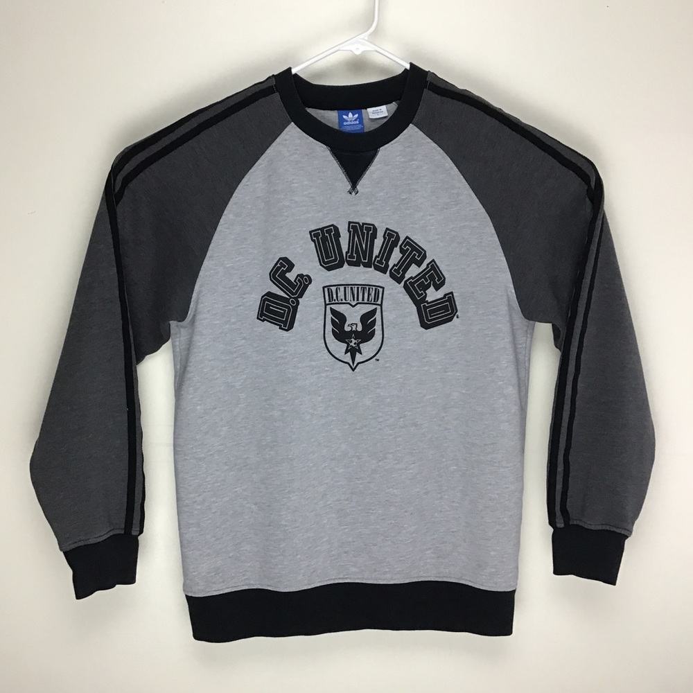 Adidas MLS DC United soccer team mens long sleeve sweatshirt pullover large